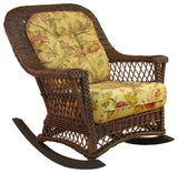 Bar Harbor Rocker in Brown Wash, Coral Fabric
