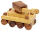 Handmade Wooden Tank Toy With Movable Wheels And Turret, Brown