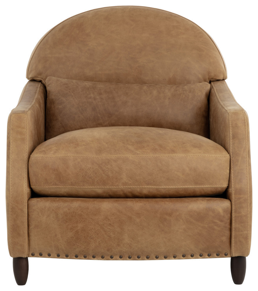 Cynthia Lounge Chair, Camel Leather