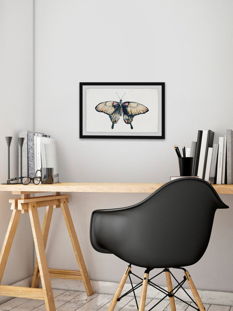 "Cream Colored Wings" Framed Painting Print, 18"x12"