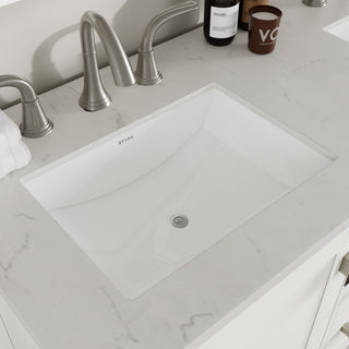 Eviva Aberdeen 48"Wx22"D Double Sink Bathroom Vanity, Quartz Countertop