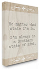 A Southern State of Mind Tan Wood Look Typography Canvas Wall Art, 16"x20"
