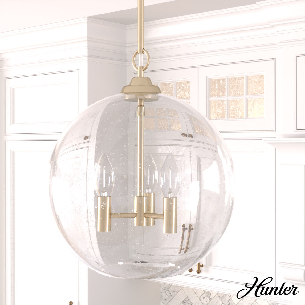 Hunter High Oaks Palm Gold 3 Light Pendant Ceiling Light