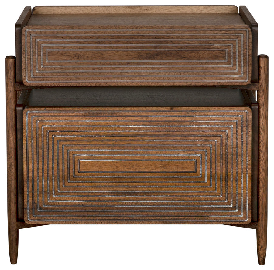 NOIR Furniture - Savino Side Table in Dark Walnut - GTAB970DW