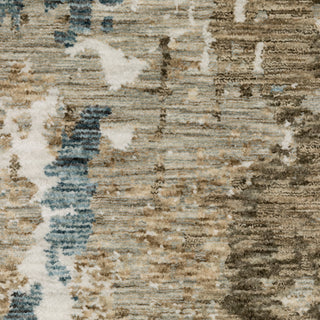 Easely Modern Abstract Elements Beige/ Teal Area Rug, 5'3" x 7'6"