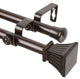 Aldo Double 13/16 inch dia. Curtain Rod, Cocoa, 66-120"
