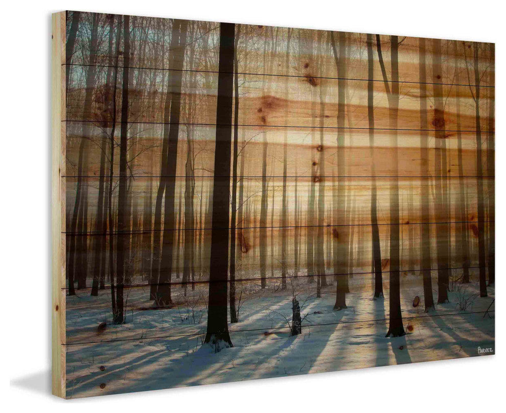 "Papineau" UV Ink Print on Natural Pine Wood, 36"x24"