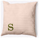 20" x 20" Modern Monogram Indoor/Outdoor Polyester Throw Pillow, Olive