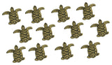Cast Iron Sea Turtle Handle Drawer Pull Cabinet Knob Beach Decor Set of 12, Bronze