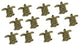 Cast Iron Sea Turtle Handle Drawer Pull Cabinet Knob Beach Decor Set of 12, Bronze