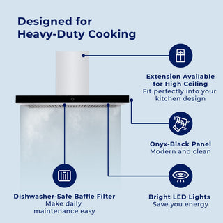 Hauslane | Chef Series Range Hood WM-739 European Style Kitchen Extractor, 30"