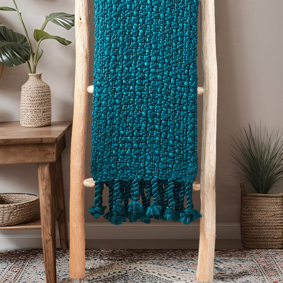 Basket Weave Knit Throw Blanket