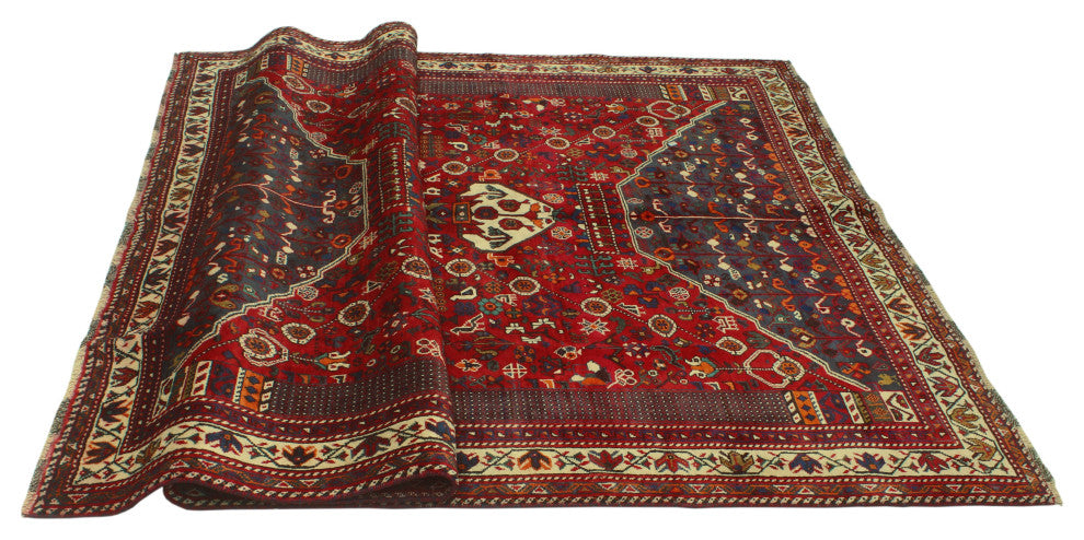 Fine Vintage Distressed M 53 Red Rug