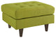Modern Contemporary Upholstered Ottoman, Wheatgrass Fabric