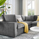 Sectional Sofa Set, Velvet, Gray, Modern, Living Lounge Hotel Hospitality