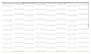 Blanched White 8-Panel Track Extendable Vertical Blinds 130-175"W