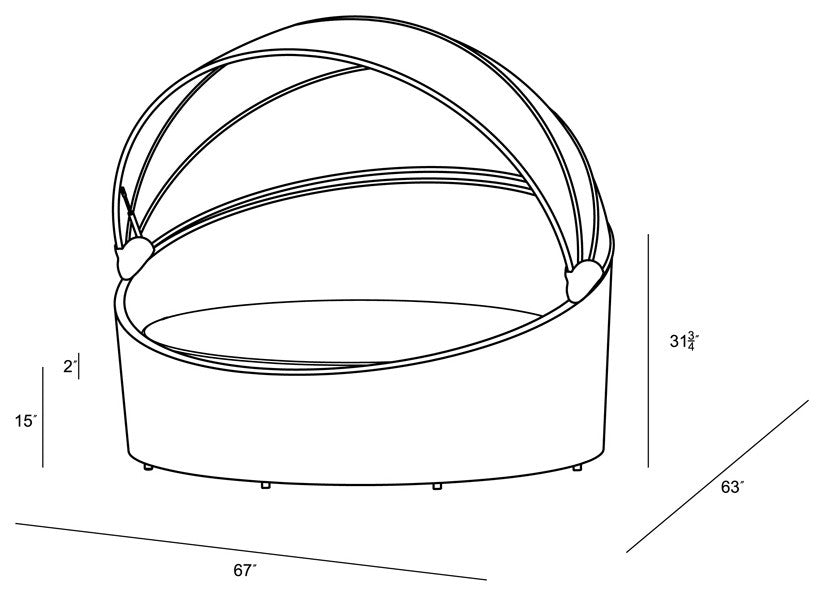 Wink Canopy Daybed, Coffee Bean, Spectrum Indigo