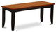 Cassidy Dining Table Set With Bench, Black and Cherry, 6 Pieces, Wood