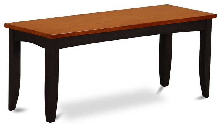 Cassidy Dining Table Set With Bench, Black and Cherry, 6 Pieces, Wood