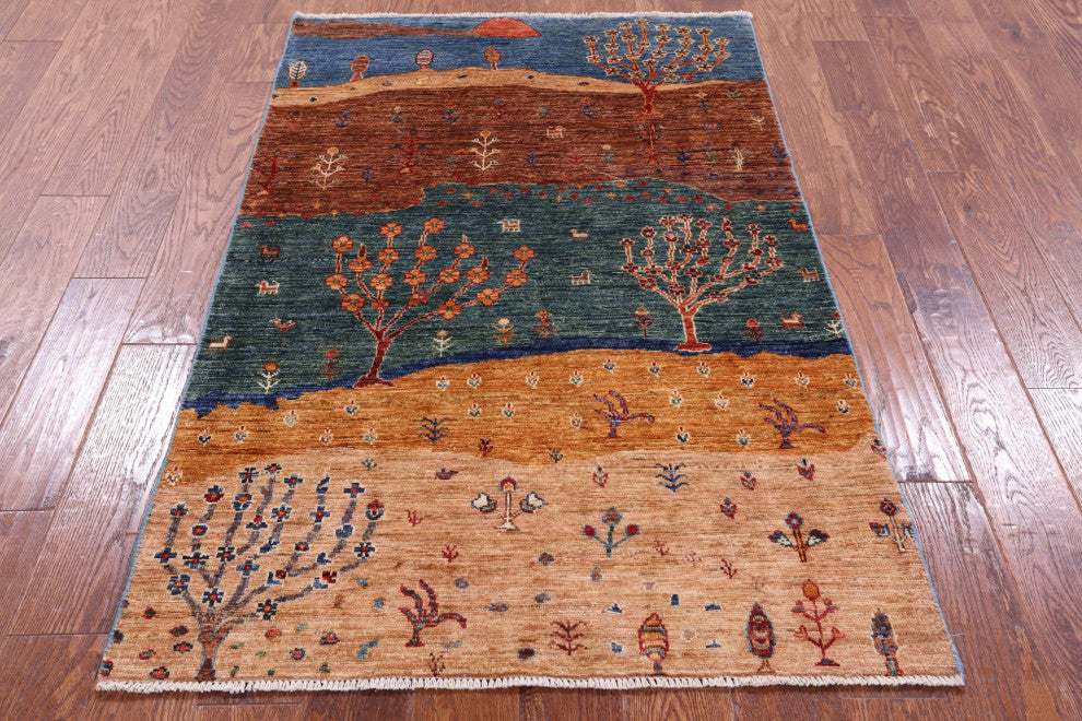 3' 5" X 5' 3" Tribal Persian Gabbeh Handmade Rug Q10722