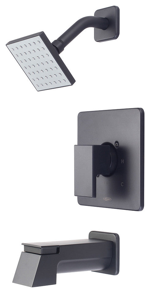 Mod Single Handle Tub and Shower Trim Set, Matte Black