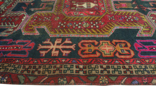 Fine Vintage Distressed Diano Charcoal/Burgundy Runner, 3'7x10'6