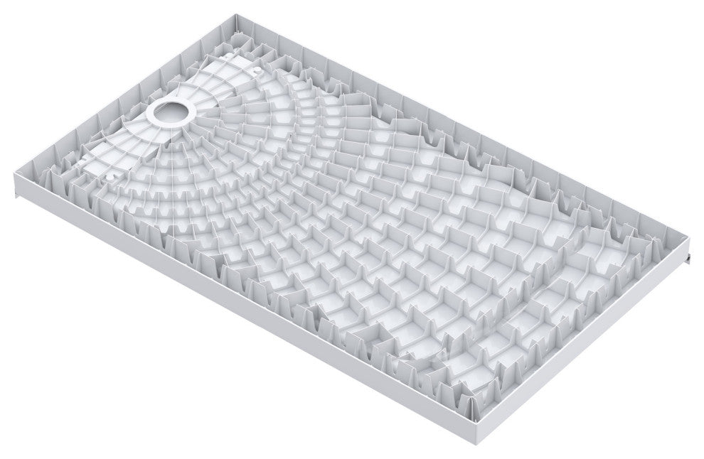 Marquette 60x32 Shower Pan Base With Reversible Drain, Glossy White