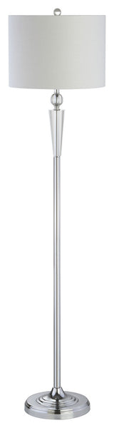 Reese 59.5" Crystal Floor Lamp, Clear and Chrome