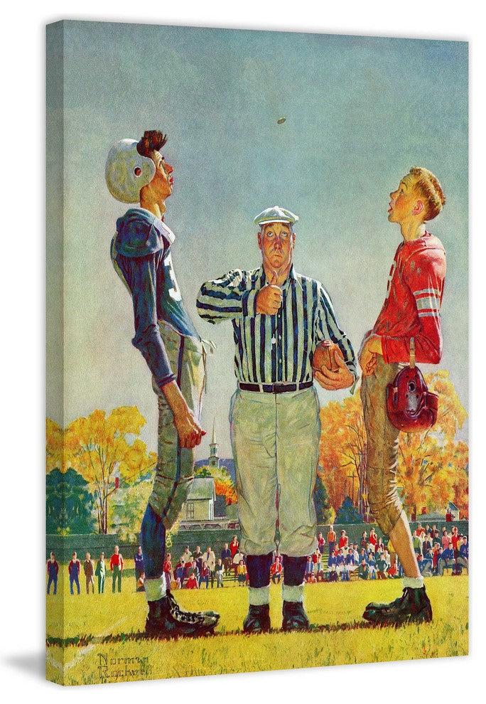 "Coin Toss" Painting Print on Canvas by Norman Rockwell