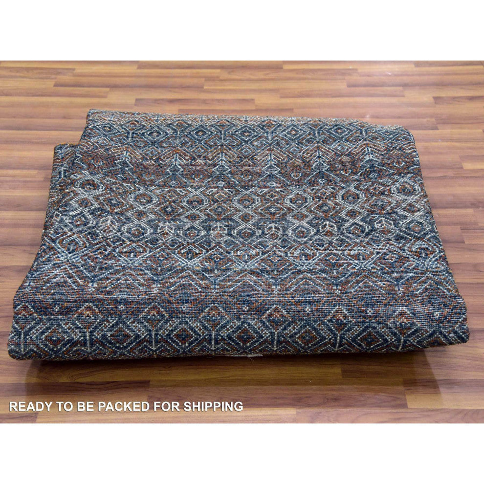 Brown 100% Plush Wool Hand Knotted Kohinoor Herat Design Round Rug 8'x8'