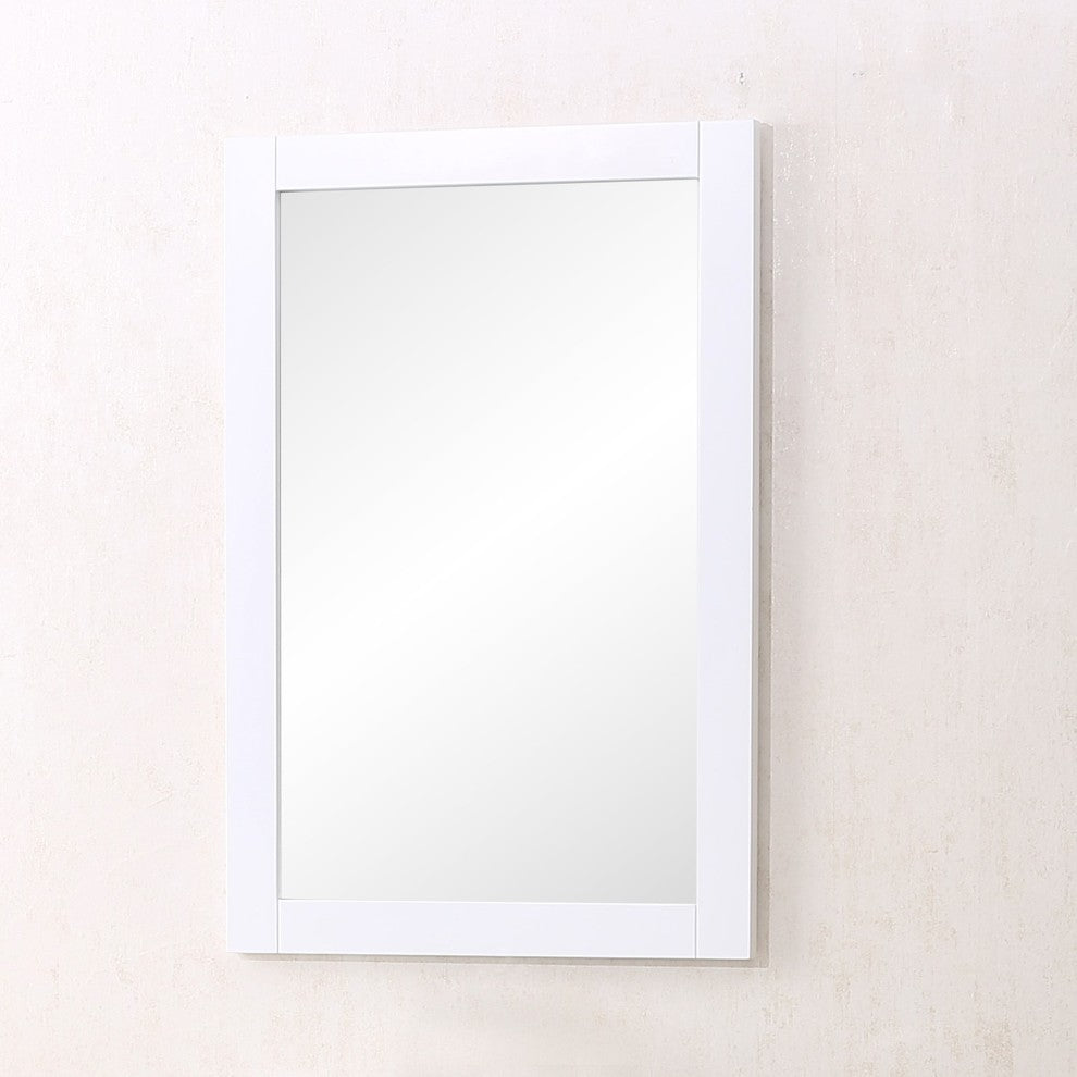 22"x32"  Wall Mirror, White