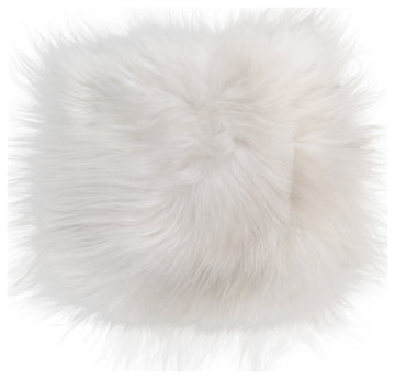HomeRoots Natural Sheepskin White Square Super Soft Chair Pad