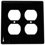 Double Wall Plate Receptacle, Black, 5x5