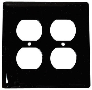 Double Wall Plate Receptacle, Black, 5x5