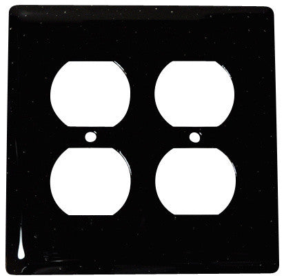 Double Wall Plate Receptacle, Black, 5x5