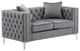Lorreto Velvet Loveseat, Gray