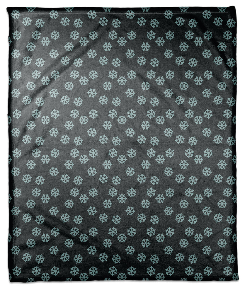 Blue Snowflakes Pattern Fleece Blanket