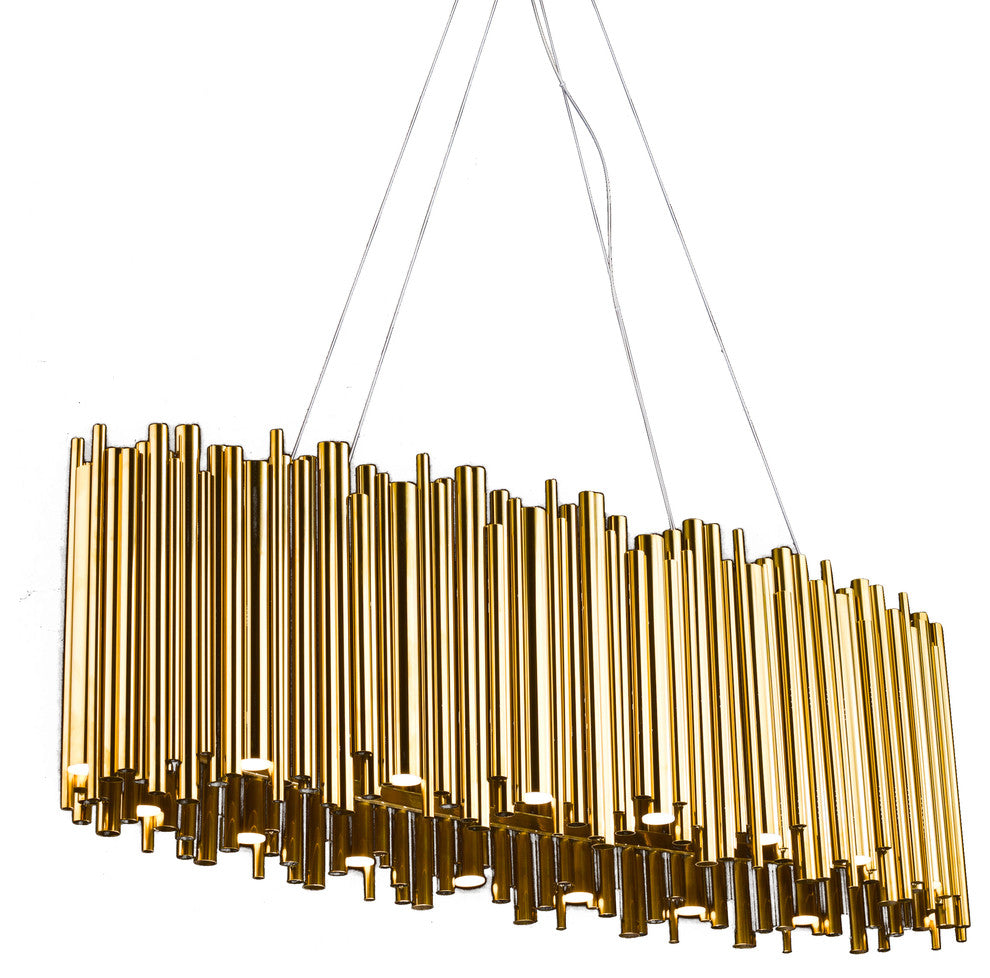 Gold Oval Stainless Steel Rod Light Fixture With LED Downlight