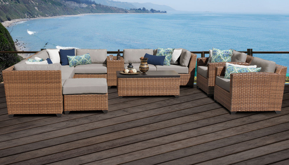 Laguna 12 Piece Outdoor Wicker Patio Furniture Set 12b