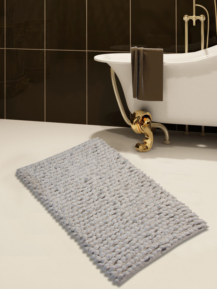Microfiber Hand Loom Bath Mats, 2-Piece Set, White