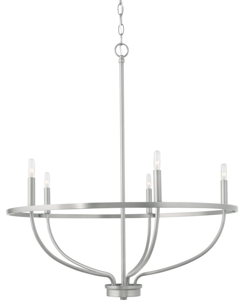 Capital Lighting 428551 Greyson 5 Light 29"W Taper Candle - Aged Brass