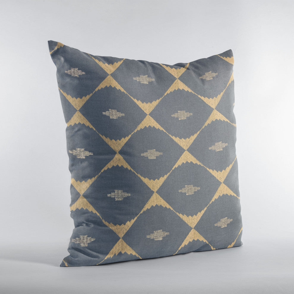 Plutus Blue Cube Diamond Luxury Throw Pillow, 24"x24"