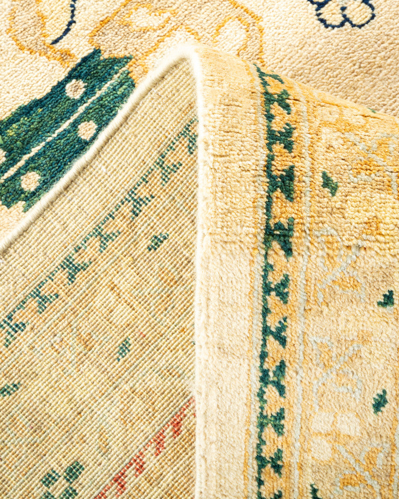 Eclectic, One-of-a-Kind Hand-Knotted Area Rug Ivory, 9' 1" x 12' 4"