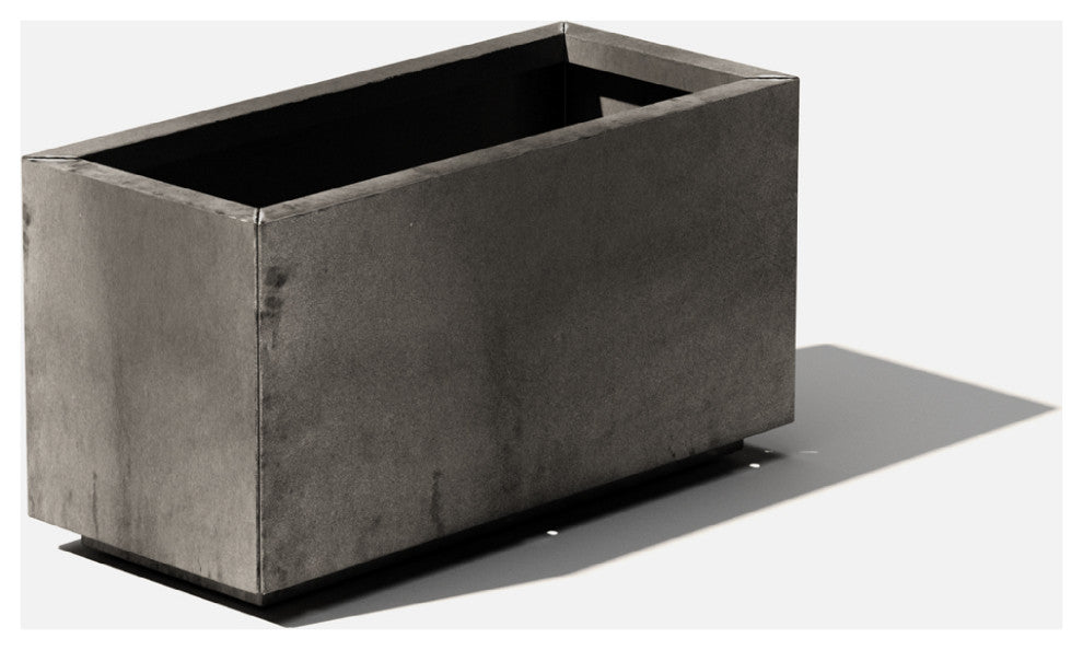 Metallic Series Corten Steel Long Box Planter, Small