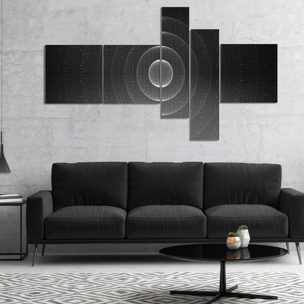 Vector Interstellar Space Background, Abstract Wall Canvas, 60"x32", 5 panels