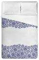 Blue Floral Lace King Brushed Poly Duvet