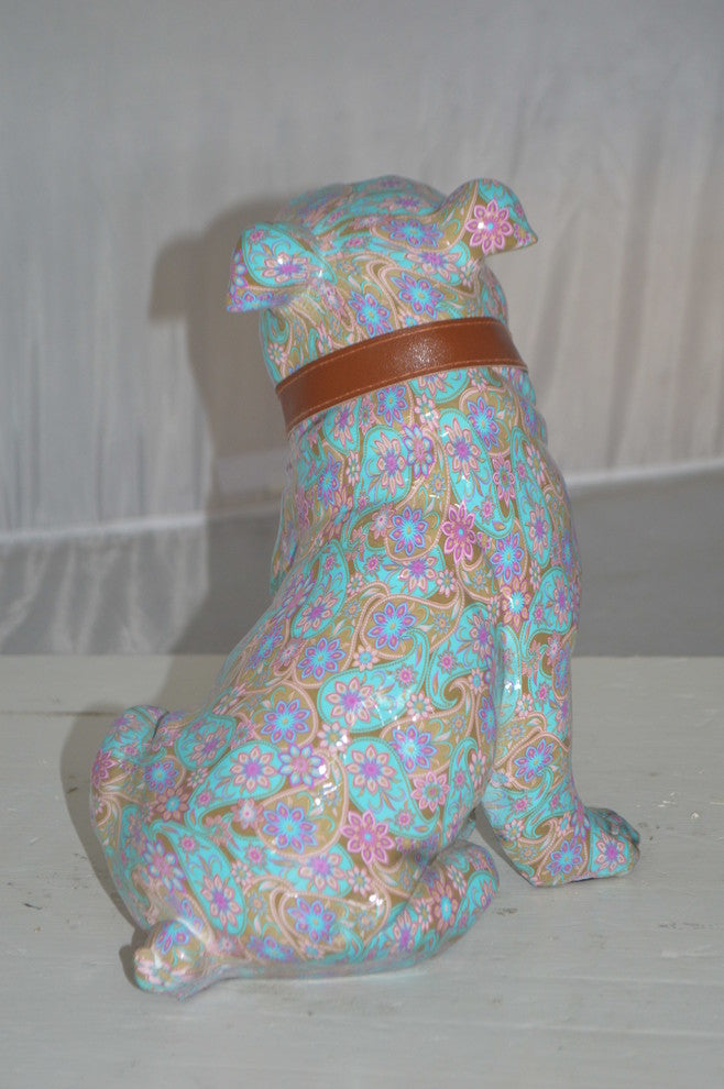 Modern Pastel Bulldog made of Resin -  Size: 9"L x 8"W x 12"H.
