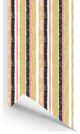 Birch Stripe Wallcovering, Warm Multi, Roll, Peel and Stick