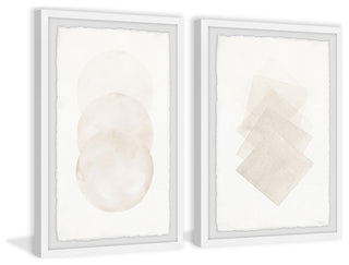 Fading Creams Diptych, 48"x36"