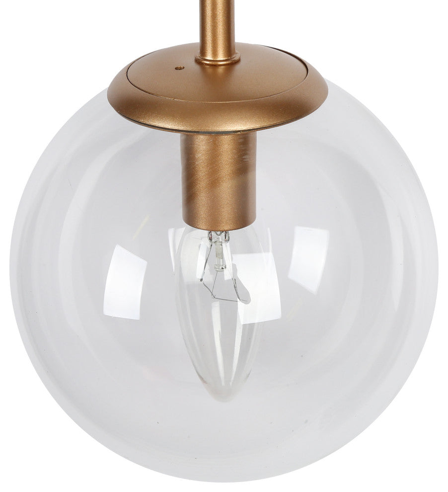 LNC 3-Light Up/Down Modern Gold Globe Wall Sconces, Black